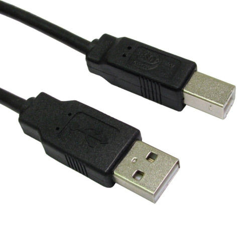 Cables Direct 0.5m USB 2.0 Type A to Type B Cable in Black