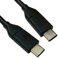 Cables Direct USB Type C male to Type C male Black 1m Cable