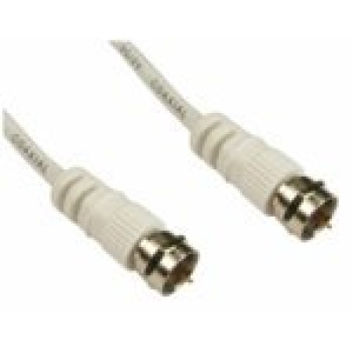 Cables Direct 2 FW-15 °F-Type Coaxial Cable Male/Male 15 m F-Type F-Type White, F-type, Nickel, White, Right)