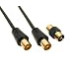 Cable Mountain - Cable coaxial para Antena de televisión (1,8 m, Conector Macho a Macho), Color Negro