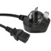 0.5m UK Plug to C13 Mains Lead - Black