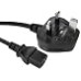 0.5m UK Plug to C13 Mains Lead - Black