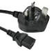 1m UK Plug to C13 Mains Lead - Black