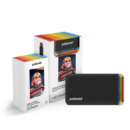 Polaroid Hi·print 2x3 Pocket Photo Printer Everything Box (40 Sheets) Black, Wireless