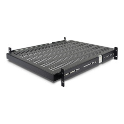 StarTech.com 2U Sliding Server Rack Mount Shelf - 20 to 30in Adjustable Mounting Depth - Vented - 50lb - Heavy Duty Universal 19” Rack Shelf for Equipment Rack - 24in Deep