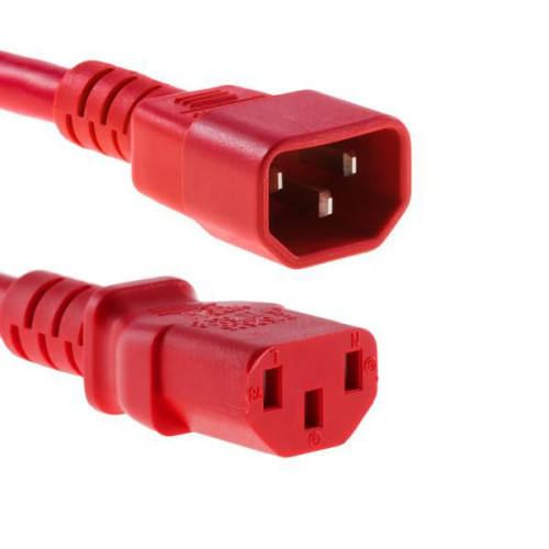 Microconnect PE040630RED power cable Red 3 m C14 coupler C13 coupler