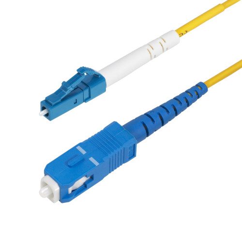 StarTech.com 15m (49.2ft) LC to SC (UPC) OS2 Single Mode Simplex Fiber Optic Cable, 9/125µm, 40G/100G, Bend Insensitive, Low Insertion Loss, LSZH Fiber Jumper Cord