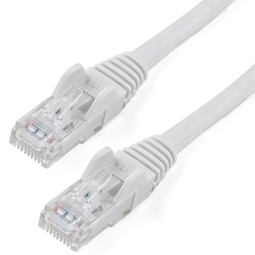 StarTech.com 50ft CAT6 Cable - White CAT6 Ethernet Cable - Gigabit Ethernet Wire - 250MHz 100W PoE RJ45 UTP CAT 6 Network/Patch Cord Snagless - Individually Tested