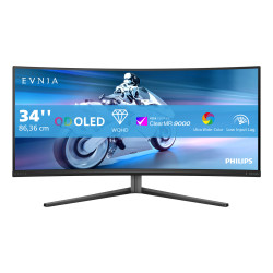 Philips Evnia 34M2C6500/00 computer monitor 86.4 cm (34") 3440 x 1440 pixels Wide Quad HD QD-OLED Grey