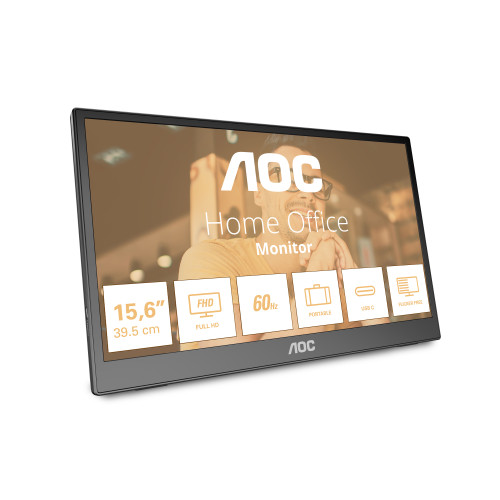 AOC 16T3EA portable TV/monitor Black 39.6 cm (15.6