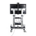 StarTech.com Rolling TV Cart/Stand On Wheels For 60-100inch Flat Screens Up To 220lb (100kg), Height Adjustment via Hand Crank, Mobile/Portable Trolley Mount