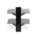 StarTech.com Dual Floating Wall-Mounted AV Shelves, Adjustable Height Shelf For Under TV, Organize A/V Equipment On Black Tempered Glass Shelves