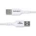 StarTech.com 6.6ft (2m) USB-A to USB-C Charging Cable, Charge & Sync, 3A, USB 2.0, TPE Jacket - White USB Charging Cord