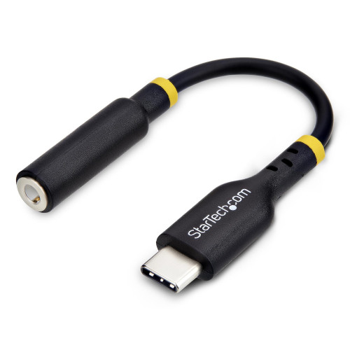 StarTech.com 5in (12.7cm) USB-C to 3.5mm TRRS Headphone/Headset Jack Audio Adapter, USB Type-C Aux Dongle, 32-bit DAC, Supports USB-C/Thunderbolt, Laptop/Phone/Tablet