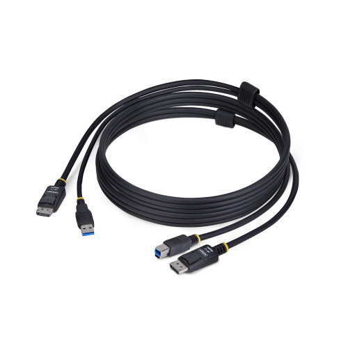 StarTech.com 6ft (1.8m) DisplayPort and USB 5Gbps KVM Cable, 4K 60Hz, Universally Compatible DP 1.2/USB 3.0 Combo Cable for KVM Switches