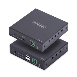 StarTech.com HDMI KVM Extender Over IP Network, 4K 60Hz, Driverless, HDMI and USB Over Ethernet/CAT6, AVoIP, Transmitter and Receiver Kit, Includes Mounting Kits