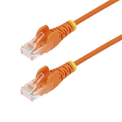 StarTech.com 50cm Orange Slim CAT6 Ethernet Cable, Snagless, 100W PoE, UTP, LSZH, 28AWG Pure Bare Copper Wire, Slim RJ45 Network Patch Cord w/Strain Reliefs, Individually Tested