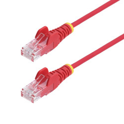 StarTech.com 2.5m Red Slim CAT6 Ethernet Cable, Snagless, 100W PoE, UTP, LSZH, 28AWG Pure Bare Copper Wire, Slim RJ45 Network Patch Cord w/Strain Reliefs, Individually Tested