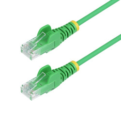 StarTech.com 2.5m Green Slim CAT6 Ethernet Cable, Snagless, 100W PoE, UTP, LSZH, 28AWG Pure Bare Copper Wire, Slim RJ45 Network Patch Cord w/Strain Reliefs, Individually Tested