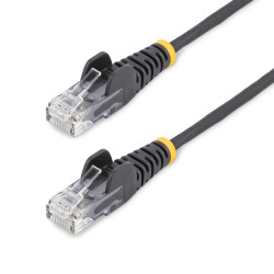 StarTech.com 7m Black Slim CAT6 Ethernet Cable, Snagless, 100W PoE, UTP, LSZH, 28AWG Pure Bare Copper Wire, Slim RJ45 Network Patch Cord w/Strain Reliefs, Fluke Tested