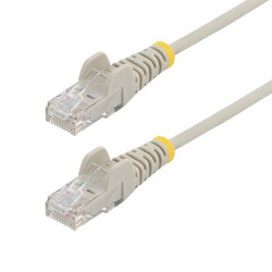 StarTech.com 7m Gray Slim CAT6 Ethernet Cable, Snagless, 100W PoE, UTP, LSZH, 28AWG Pure Bare Copper Wire, Slim RJ45 Network Patch Cord w/Strain Reliefs, Individually Tested