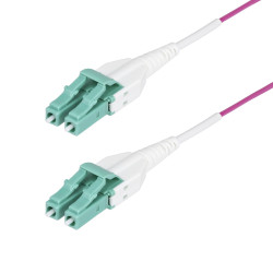 StarTech.com 2m (6ft) LC to LC (UPC) OM4 Multimode Fiber Optic Cable, Erika Violet, 50/125µm, 40G/100G, LOMMF/VCSEL, Uniboot Fiber Jumper Cord, OFNR Riser Rated