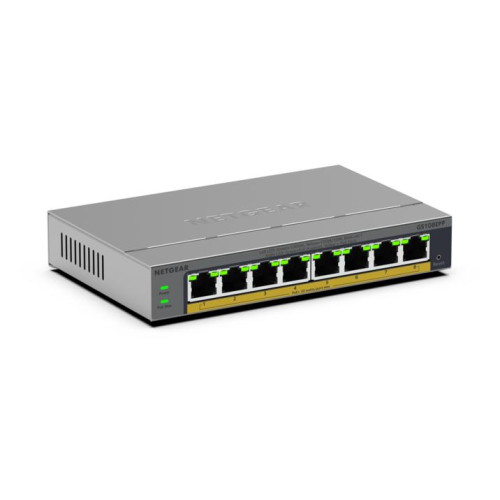 NETGEAR GS108EPP Unmanaged Gigabit Ethernet (10/100/1000) Power over Ethernet (PoE) Desktop/Wall-Mounting Grey
