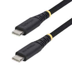 StarTech.com 30cm (1ft) USB-C Charging Cable, 60W (3A) PD, Dual-Layer Braided Nylon/TPE Jacket, Rugged USB C Charging Cord, USB 2.0 Laptop Charger Cable