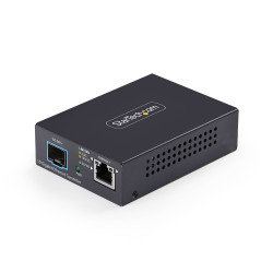 StarTech.com 10GbE Multi-Gigabit Open SFP+ Fiber Media Converter, 10G/5G/2.5G/1G/100M, Copper to 10GBASE-X SFP+, Single-Mode, Multi-Mode, 16K Jumbo Frames, TAA