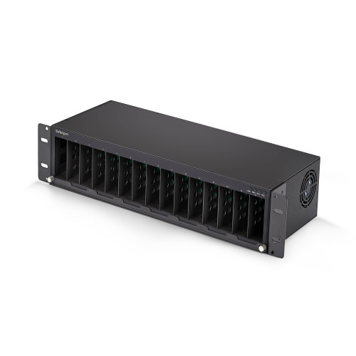 StarTech.com 15-Slot Unmanaged Media Converter Chassis for MCM Media Converter Series, Full Power Isolation, Active Cooling, 19in Rackmount, TAA Compliant