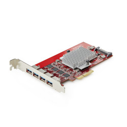 StarTech.com 4-Port USB-A PCIe Card, USB 3.2 10Gbps, PCI Express 3.0 Expansion Card, 4x Independent USB Controllers, Windows/Linux/macOS, TAA-Compliant