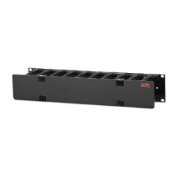 APC NetShelter Cable Management, Horizontal Cable Manager, 2U, Single Side with Cover, Black, 483 x 88 x 110 mm