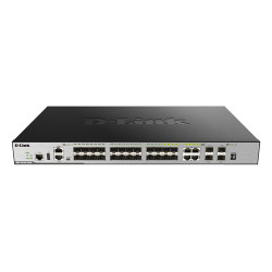 D-Link 24-Port SFP L3 Stackable Managed Gigabit Switch including 4 x 1000BaseT/SFP & 4 x 10GE SFP+