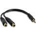 StarTech.com 6in Stereo Splitter Cable - 3.5mm Male to 2x 3.5mm Female
