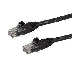 StarTech.com 1m CAT6 Ethernet Cable - Black CAT 6 Gigabit Ethernet Wire -250MHz 100W PoE RJ45 UTP Network/Patch Cord Snagless w/Strain Relief Individually Tested