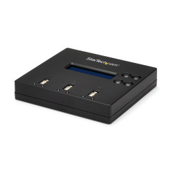 StarTech.com Standalone 1 to 2 USB Thumb Drive Duplicator and Eraser, Multiple USB Flash Drive Copier, System and File and Whole-Drive Copy at 1.5 GB/min, Single and 3-Pass Erase, LCD Display - TAA