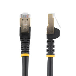 StarTech.com 0.50m CAT6a Ethernet Cable - 10 Gigabit Shielded Snagless RJ45 100W PoE Patch Cord - 10GbE STP Network Cable w/Strain Relief - Black Individually Tested/Wiring is UL Certified/TIA