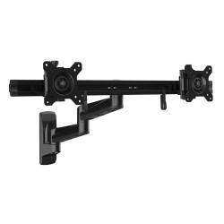StarTech.com Wall Mount Dual Monitor Arm – Articulating Ergonomic VESA Wall Mount for 2x 24" Displays – Synchronized Adjustable Crossbar – Tilt/Swivel/Rotate- Double Screen Mount Bracket