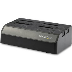 StarTech.com 4-Bay USB to SATA Hard Drive Docking Station, USB 10Gbps, External 2.5" & 3.5" SSD / HDD Dock, SATA III, Hot-Swap Hard Drive Bay, Top-Loading