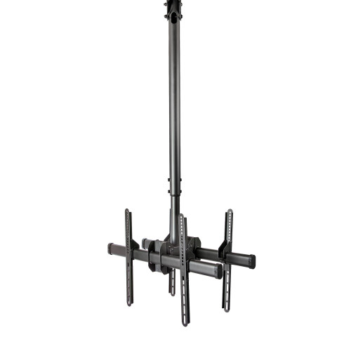 StarTech.com Dual TV Ceiling Mount - Back-to-Back Heavy Duty Hanging Dual Screen Mount with Adjustable Telescopic Pole - Tilt/Swivel/Rotate - VESA Bracket for 32”-75