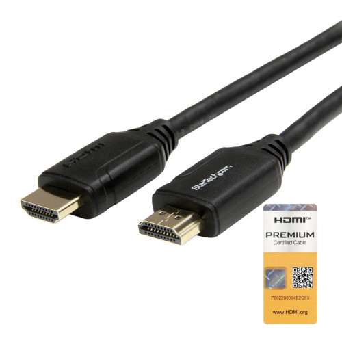 StarTech.com 6ft (2m) Slim HDMI 2.0 Cable, Flexible Premium Certified HDMI Cord with Ethernet, UHD 4K 60Hz HDR10, Durable Aramid Fiber Design with TPE Jacket
