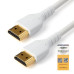 StarTech.com 6ft (2m) Slim HDMI 2.0 Cable, Flexible Premium Certified HDMI Cord with Ethernet, UHD 4K 60Hz HDR10, Durable Aramid Fiber Design with TPE Jacket, White