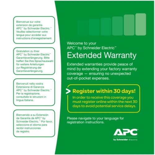 APC Extended warranty service pack, parts, software support, for NetBotz 2 Series, 3yr