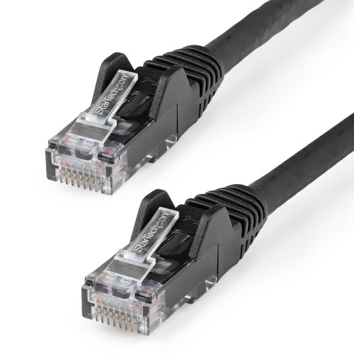 StarTech.com 50cm CAT6 Ethernet Cable - LSZH (Low Smoke Zero Halogen) - 10 Gigabit 250Mhz 100W PoE RJ45 10GbE UTP Network Patch Cord Snagless with Strain Relief - Black, CAT 6, ETL Verified, 24AWG