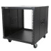 StarTech.com 4-Post 9U Mobile Open Frame Server Rack, Four Post Network Rack with Wheels, 19