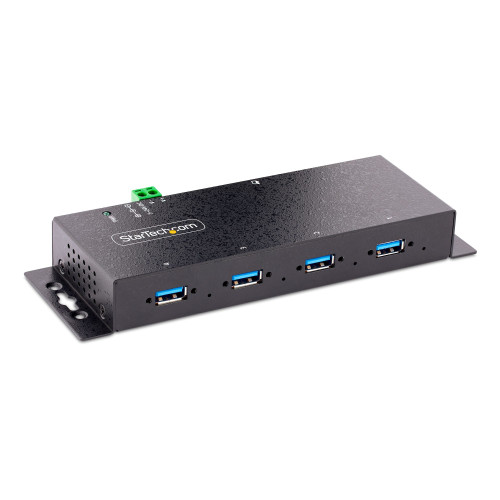 StarTech.com 4-Port Industrial USB 3.0 5Gbps Hub, Rugged USB Hub with ESD Protection, DIN/Wall/Desk Mountable USB-A Hub, USB Expander w/Locking Ports, Heavy Duty - TAA
