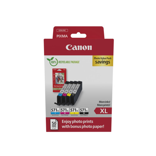 Canon 0332C006 ink cartridge 4 pc(s) Original High (XL) Yield Black, Cyan, Magenta, Yellow