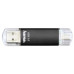 Hama Laeta Twin USB Flash Drive, USB 3.0, 128 GB, 40 MB/s, black