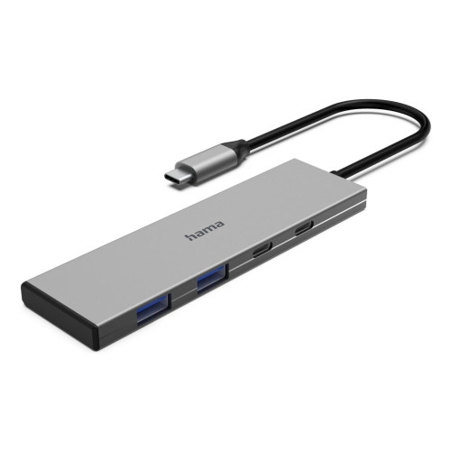 Hama USB-C hub, 4 Ports, 2x USB-A, 2x USB-C, USB 3.2 Gen2, 10 Gbit/s, PD, aluminium