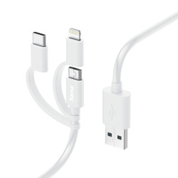 Hama 00201535 USB cable USB 2.0 1 m USB A Micro-USB B White